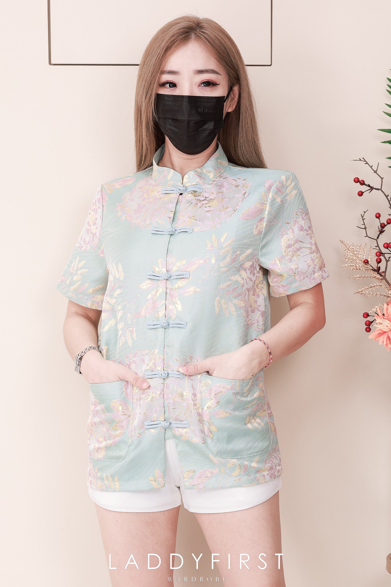 【T3386-1】【LFW独家小圆饼】高品质男女同款高端大气提花唐装旗袍上衣，有口袋 ❤️❤️