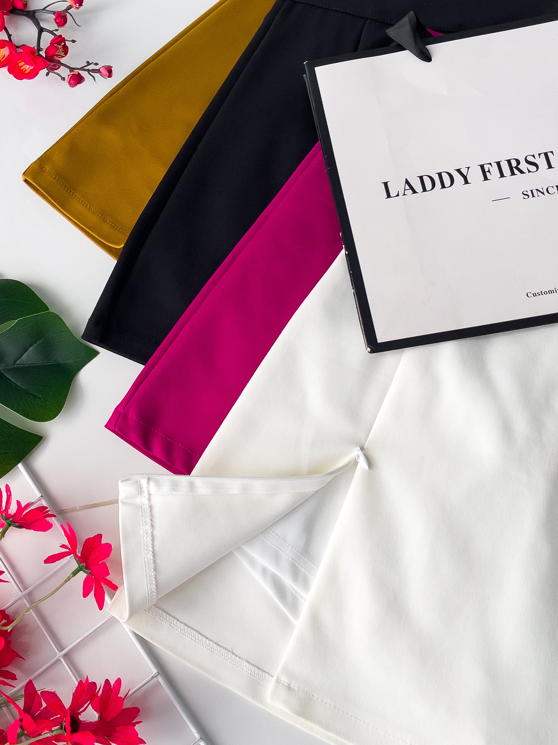 【S7973】独家爆款高品质A字裙西装高腰百搭裤裙，前裙后裙有口袋，右边拉链开叉设计 【C-R1-C6】