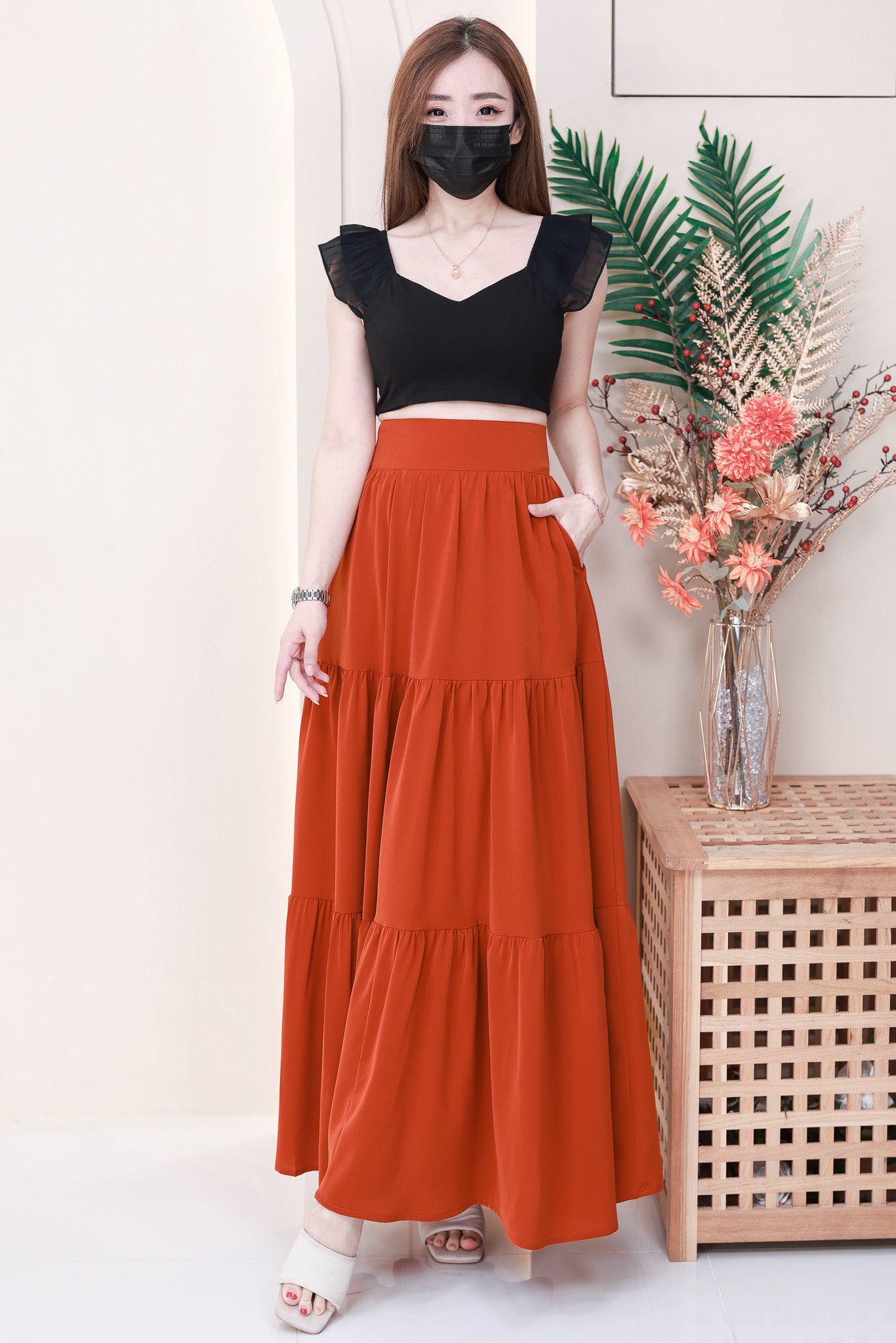 【L1657】【网站福利款✨】独家爆款百褶蛋糕西装垂感大摆韩版长裙【A-R3-C4】