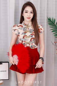 【S68135】【LFW独家小圆饼】【直播间搭配】双层蛋糕百褶荷叶边高腰显瘦西装裙子，内层防走光短裤 ❤️❤️ 【C-R3-C5】