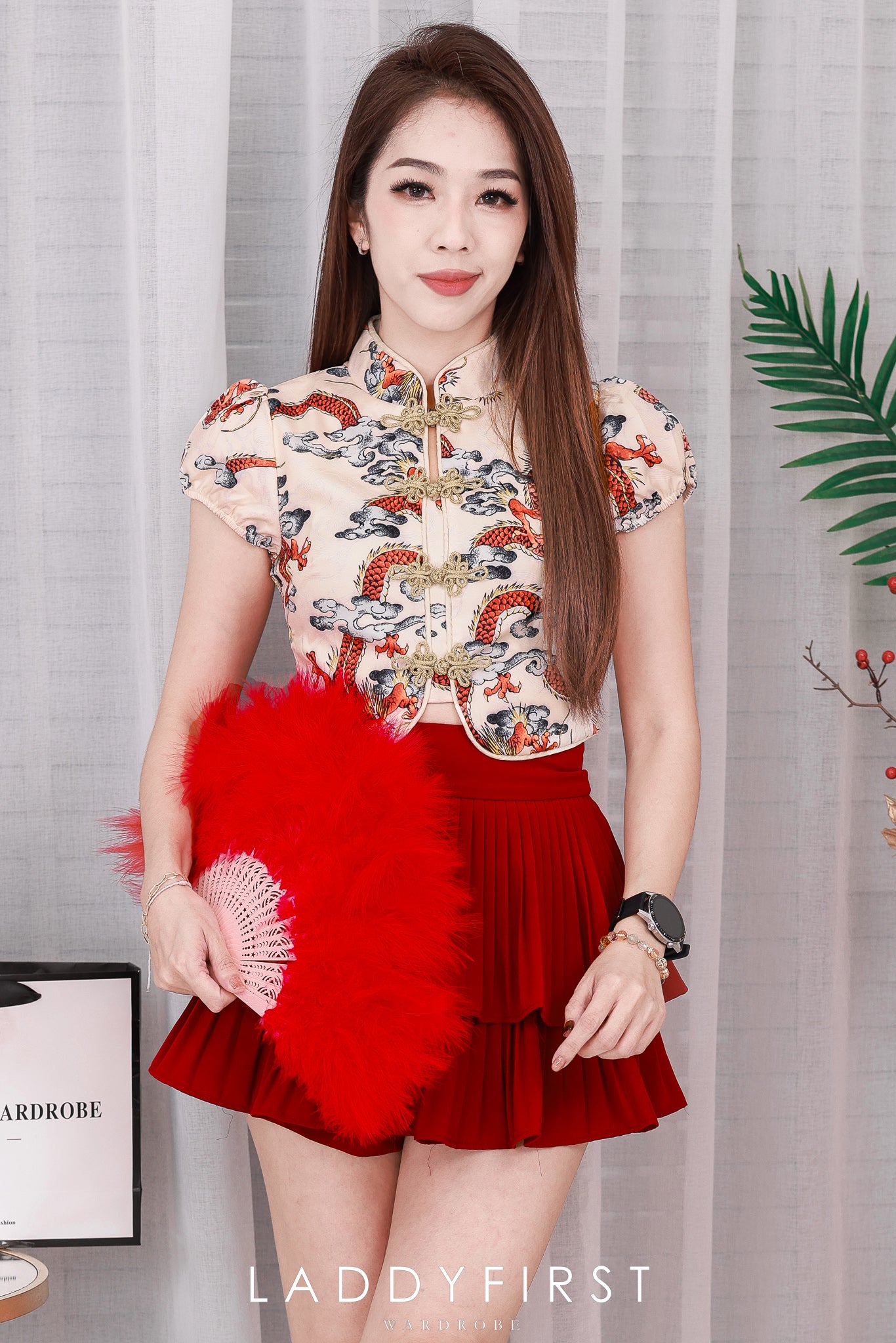 【S68135】【LFW独家小圆饼】【直播间搭配】双层蛋糕百褶荷叶边高腰显瘦西装裙子，内层防走光短裤 ❤️❤️ 【C-R3-C5】