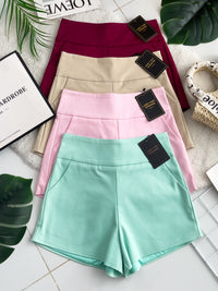 【S6644】【网站福利款✨】独家爆款【万能妹妹】高品质万能西装高腰休闲简约百搭短裤，后中隐形拉链，有口袋，内层加里布 #百搭必备 🔥🔥 【D-R1-C1】