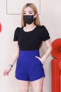 【T3454】【LFW独家小圆饼】高品质厚棉皱褶短袖纯棉弹力简约休闲百搭上衣 ❤❤ 【A-R1-C1】