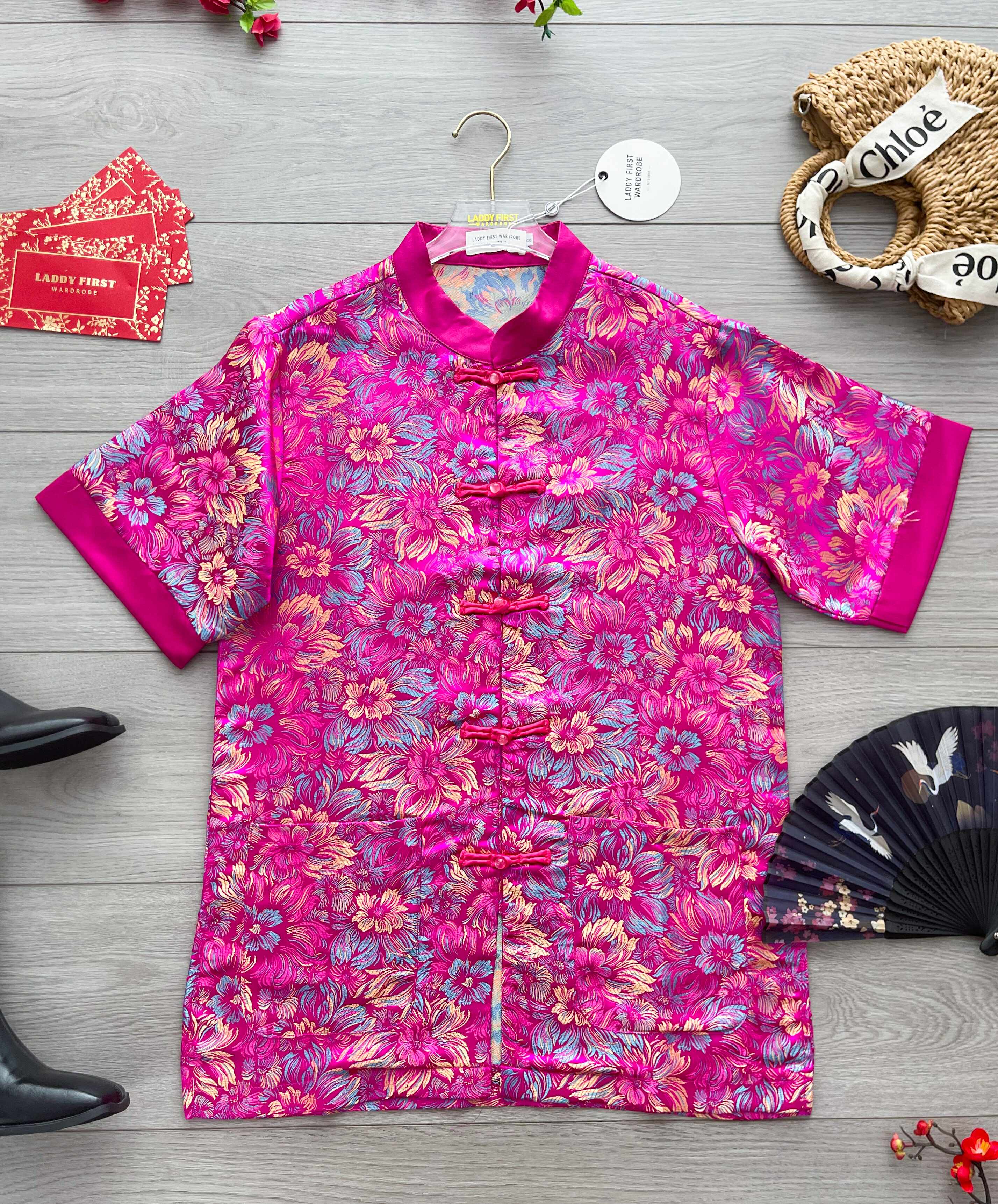 【T8235251】独家爆款高品质气质男女同款立领盘扣国风提花唐装旗袍上衣，有口袋 ❤️❤️