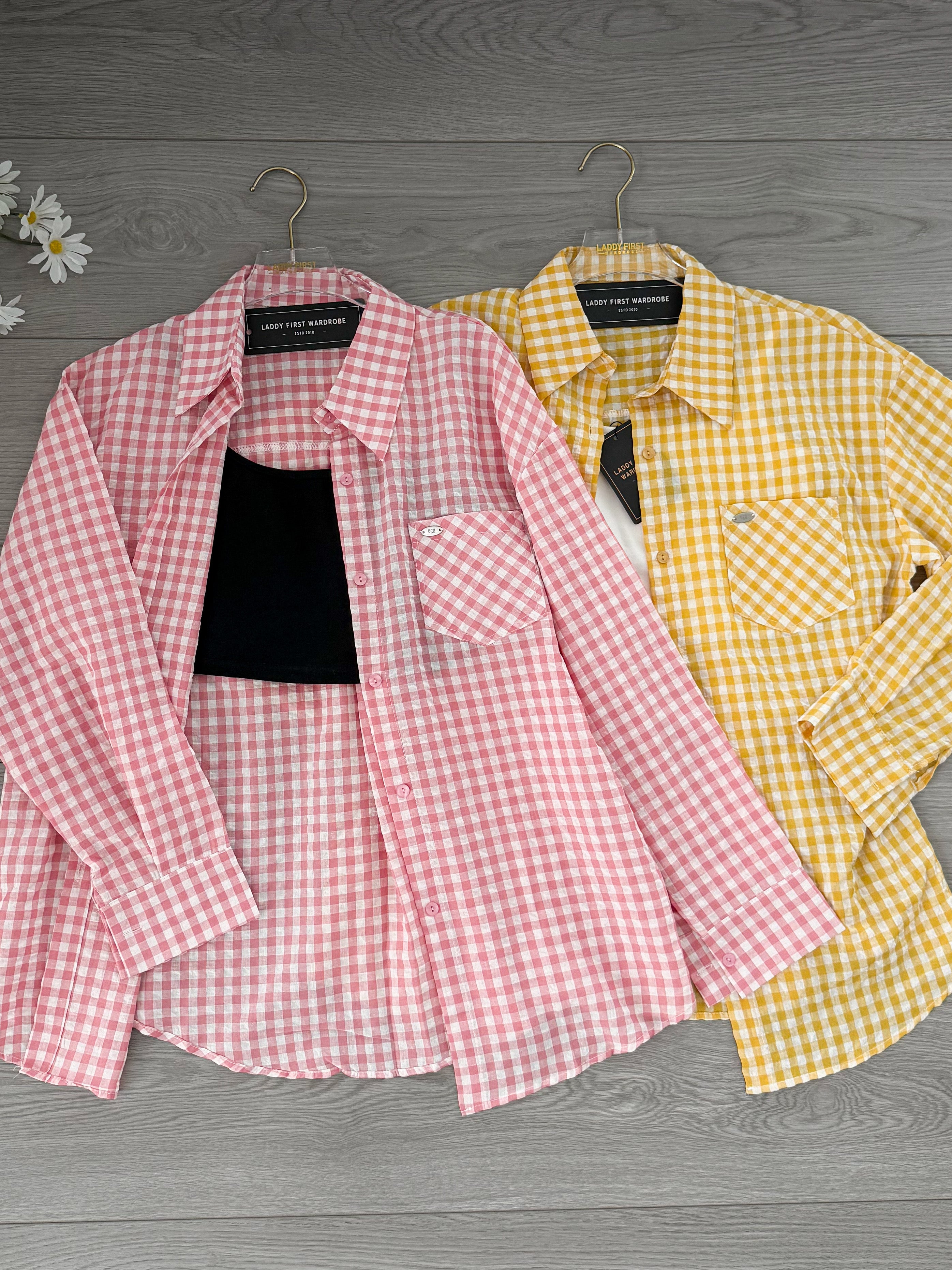 【JK2125-1】⚡补货预定款⚡高品质韩式翻领长袖各自风男朋友衬衫上衣外套，有口袋 ❤❤