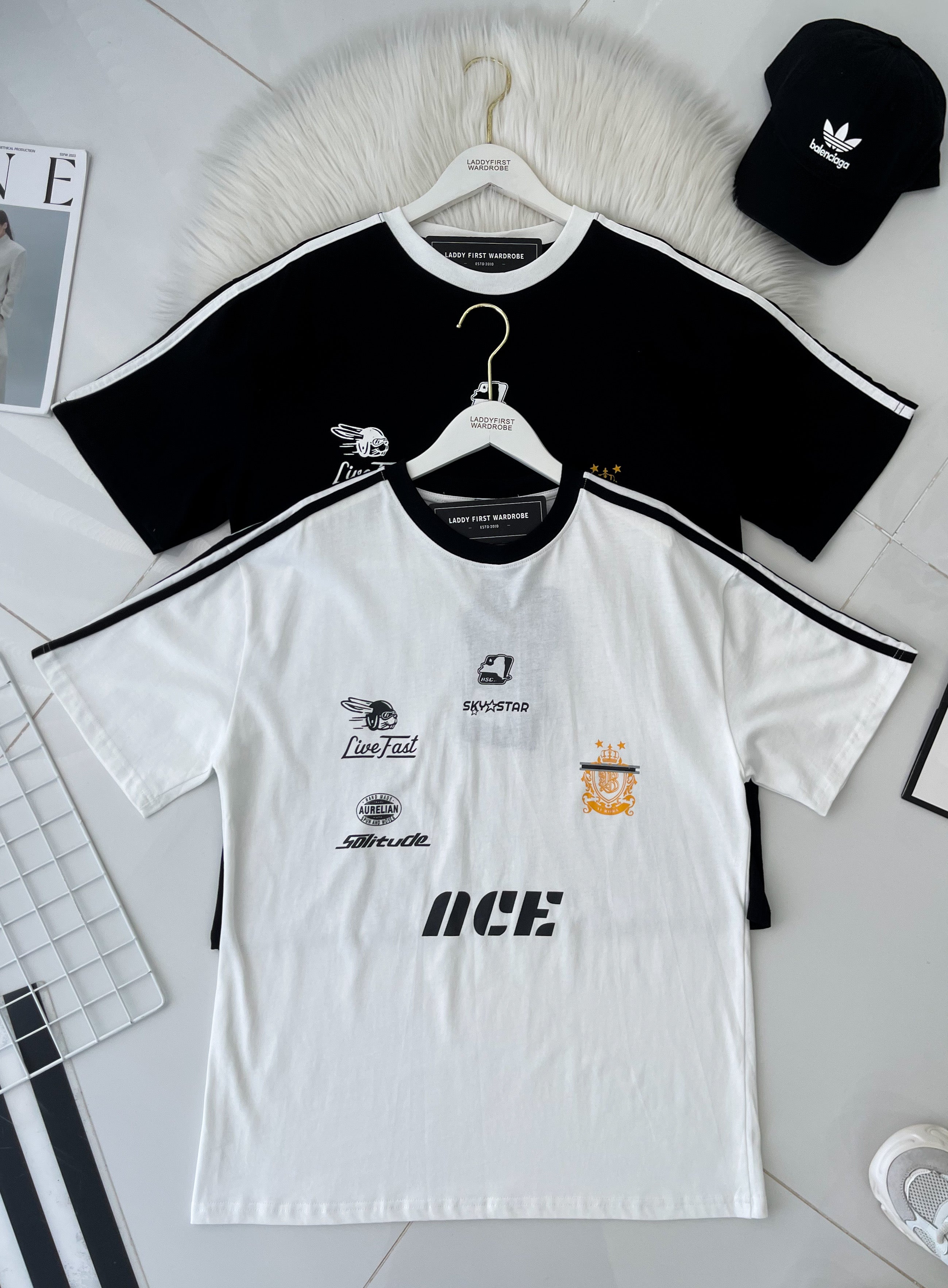 【O9546】高品质宽松休闲拼色OVERSIZE TEE ❤️