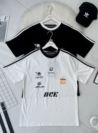 【O9546】高品质宽松休闲拼色OVERSIZE TEE ❤️【H】