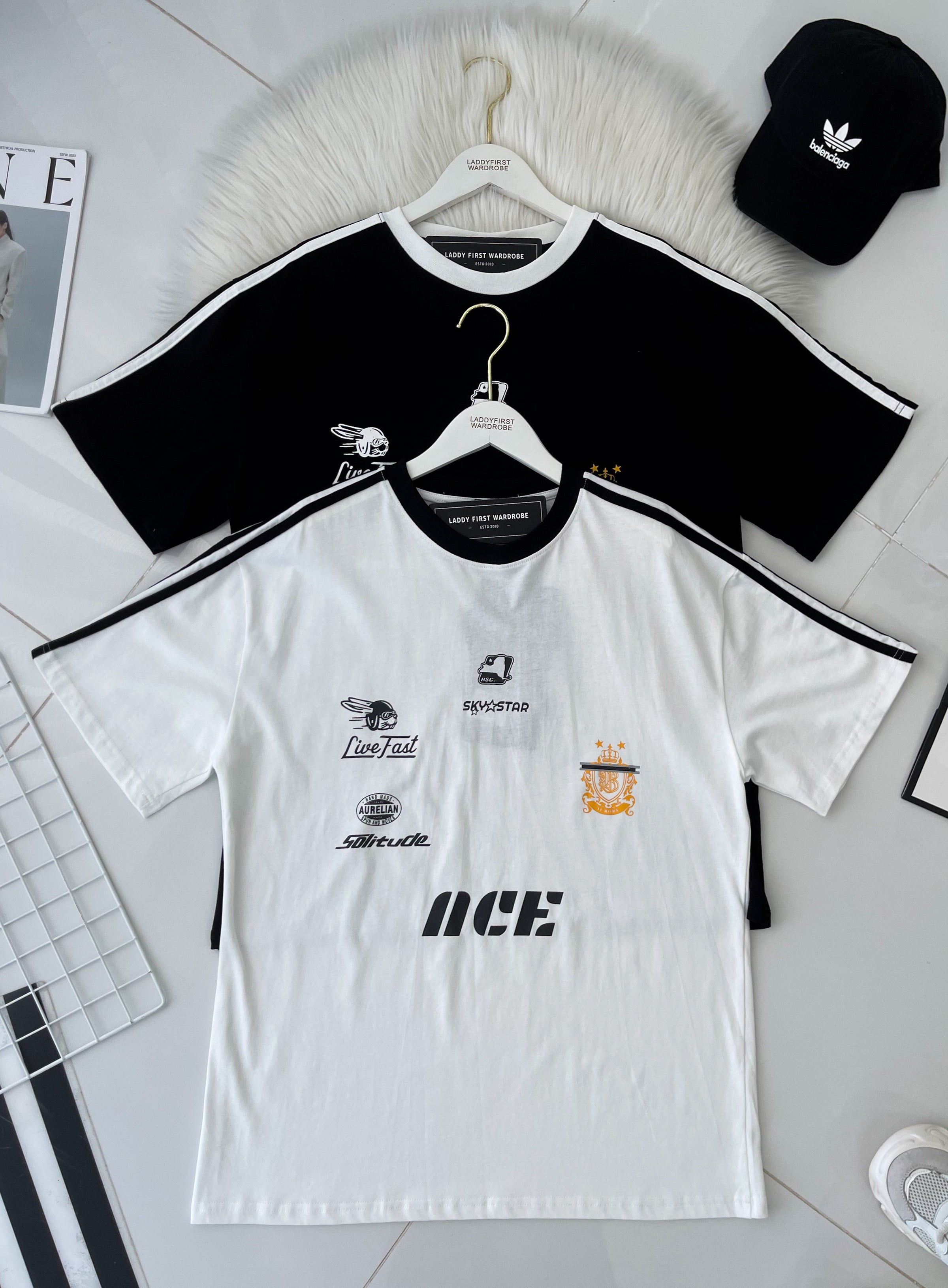 【O9546】高品质宽松休闲拼色OVERSIZE TEE ❤️【H】