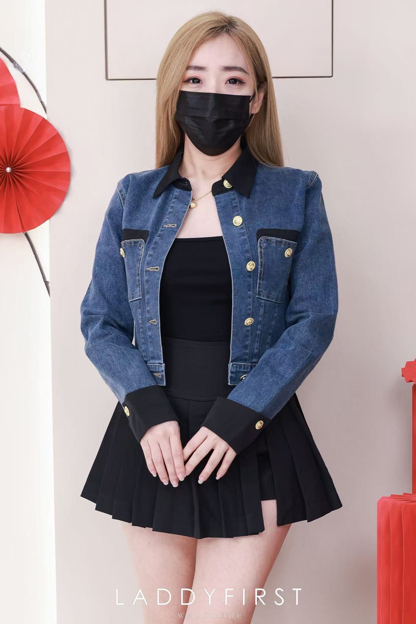 【JK3460】【LFW独家小圆饼】高品质COTTON JEANS精致纽扣翻领长袖百搭牛仔外套 ❤❤