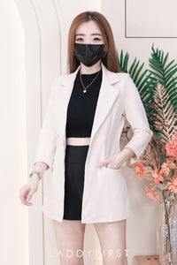 【JK1920】LFW独家爆款 欧美风高档罗马弹力修身长袖百搭风衣外套，带肩垫  , 有口袋 ❤❤