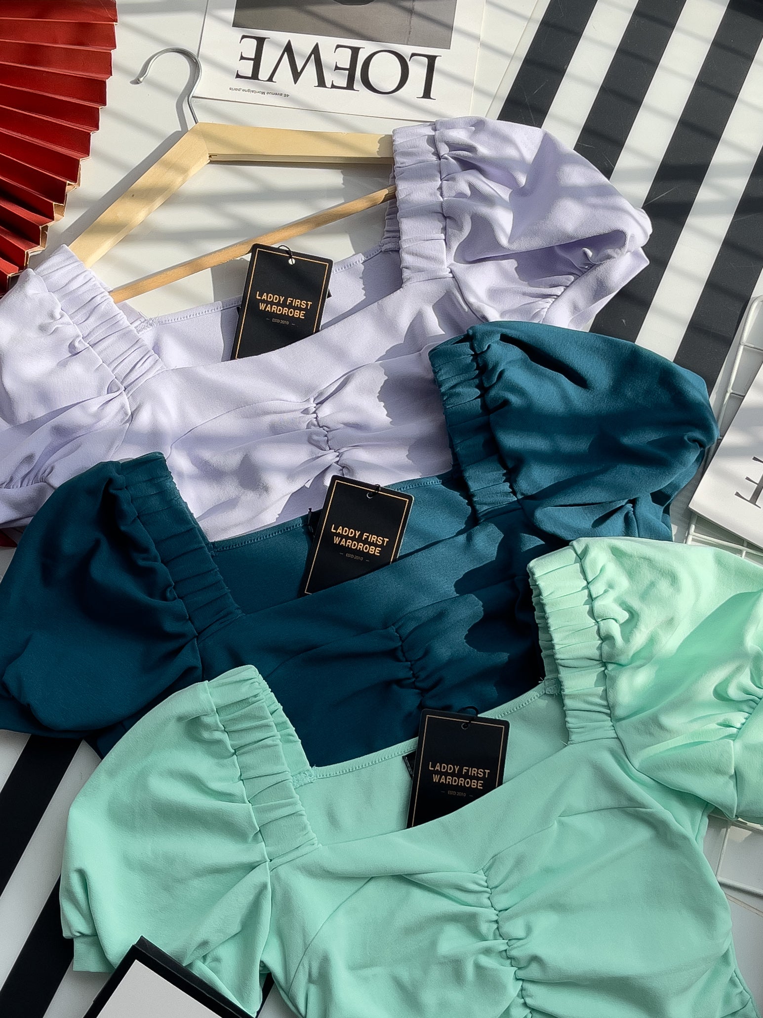 【T3408】独家爆款方领宫廷袖皱褶修身设计纯棉弹力百搭上衣 ❤❤ 【A-R1-C5】