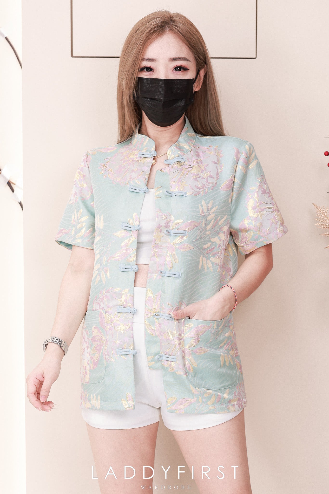 【T3386-1】【LFW独家小圆饼】高品质男女同款高端大气提花唐装旗袍上衣，有口袋 ❤️❤️