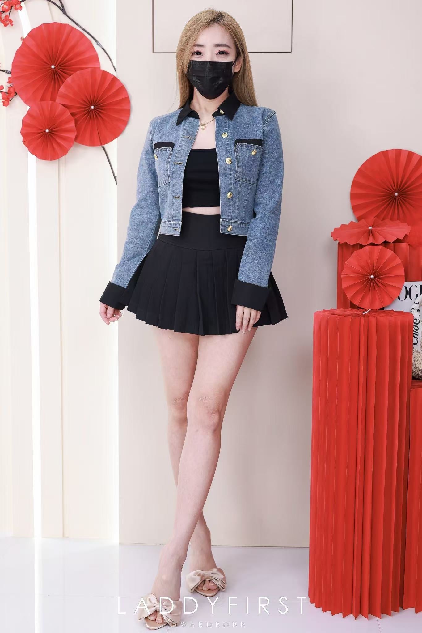 【JK3460】【LFW独家小圆饼】高品质COTTON JEANS精致纽扣翻领长袖百搭牛仔外套 ❤❤