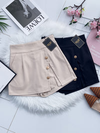 【S76881】独家爆款假两件西装高腰百搭休闲A字小开叉设计裤裙，前裙后裤，有口袋【C-R2-C1】