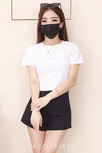 【T83299】高品质love字体刺绣纯棉弹力短袖日常休闲百搭上衣 ❤❤【A-R1-C2】