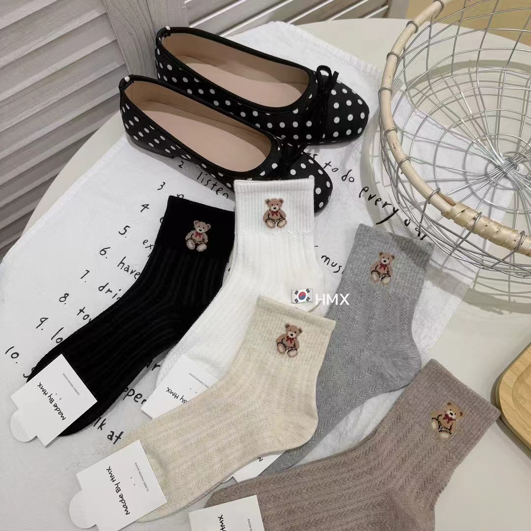 【P7267】✨现货✨高颜值INS风熊熊🐻袜子 🧦【XB03-B65】