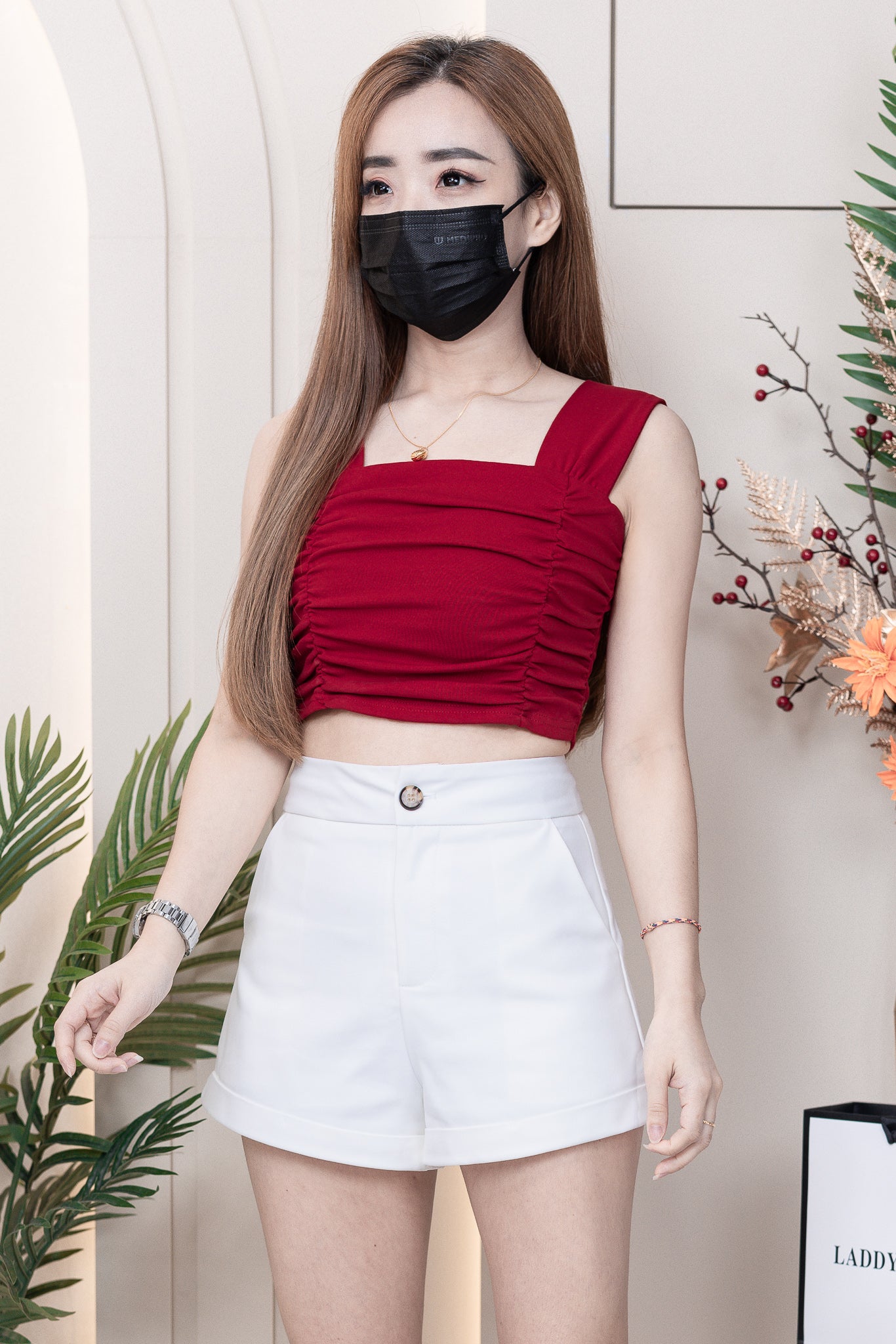 【S303971】🧧 宠粉福利回馈 🧧独家爆款中高腰西装高腰休闲百搭短裤，有口袋 #百搭必备款 ❤️❤️ 【B-R3-C3】