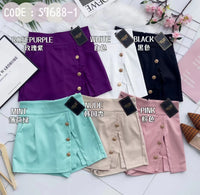 【S76881】独家爆款假两件西装高腰百搭休闲A字小开叉设计裤裙，前裙后裤，有口袋【C-R2-C1】