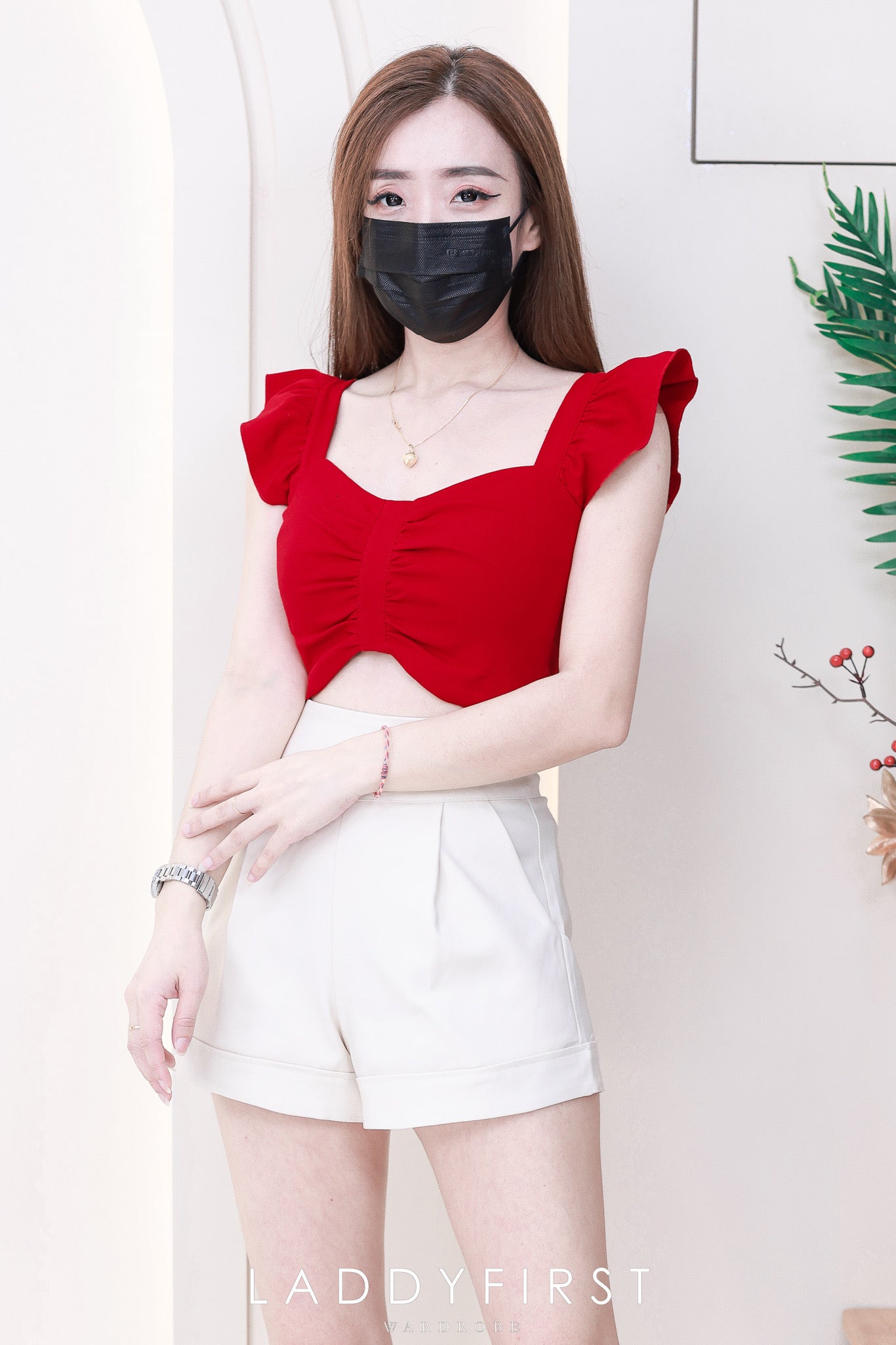 【S6422】✨独家爆单王✨ 独家定制款高品质简约日常西装万能高腰阔腿百搭短裤，有口袋 后中拉链 ❤️❤️ 【D-R1-C4】