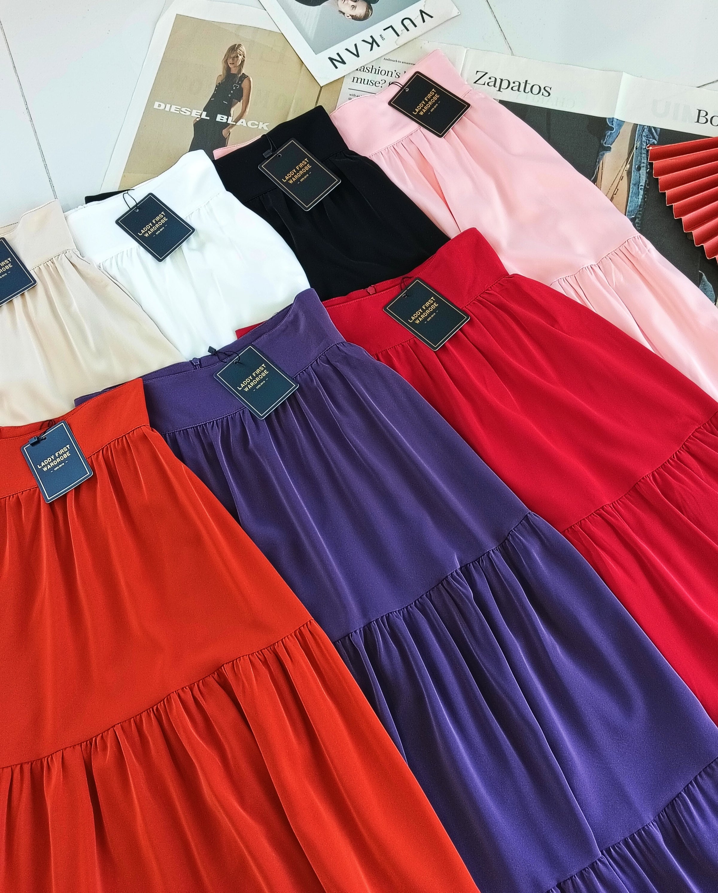 【L1657】【网站福利款✨】独家爆款百褶蛋糕西装垂感大摆韩版长裙【A-R3-C4】