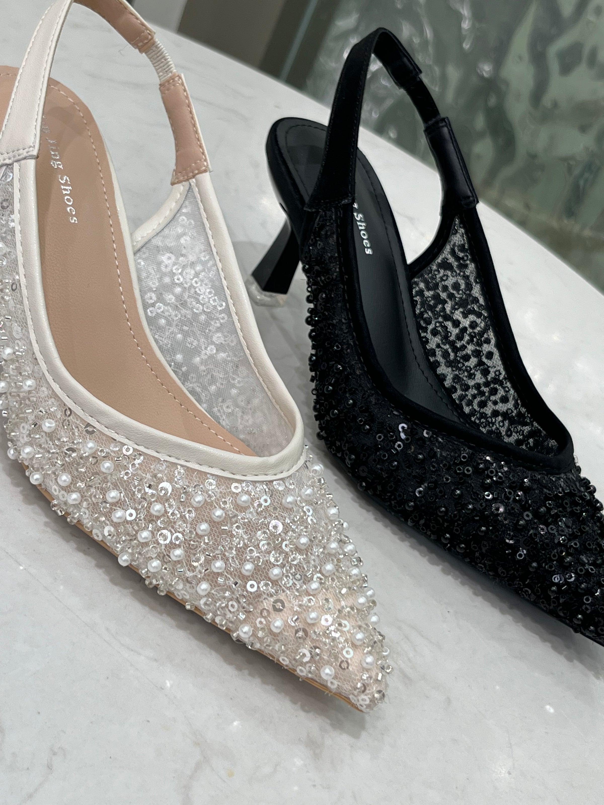 【R699-206】✨现货✨高品质气质水钻尖头高跟鞋 👠