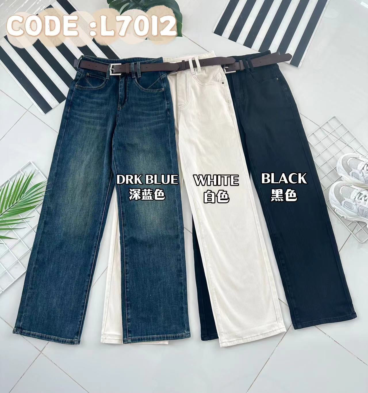 【L7012】高品质气质老爹牛仔九分阔脚高腰长裤，有口袋 #COTTON弹力牛仔面料 ❤️❤️