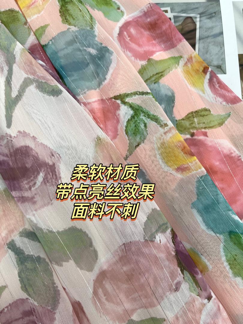 【D4423044】仙女甜美碎花肩带雪纺连身裙子，肩带可自行调节