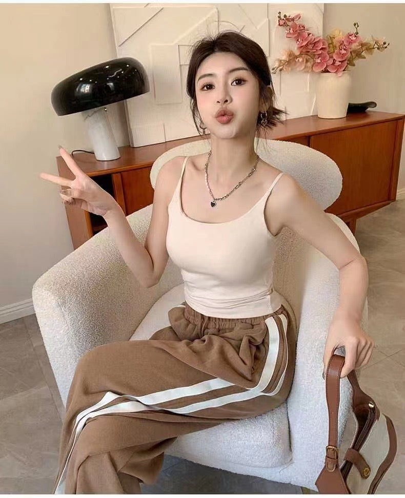 【A702】 高质量弹力冰丝纯棉无痕自带胸垫无痕美背背心 ❤️❤️ #超级完美无痕领口 💕