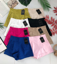 【S6422】✨独家爆单王✨ 独家定制款高品质简约日常西装万能高腰阔腿百搭短裤，有口袋 后中拉链 ❤️❤️ 【D-R1-C4】