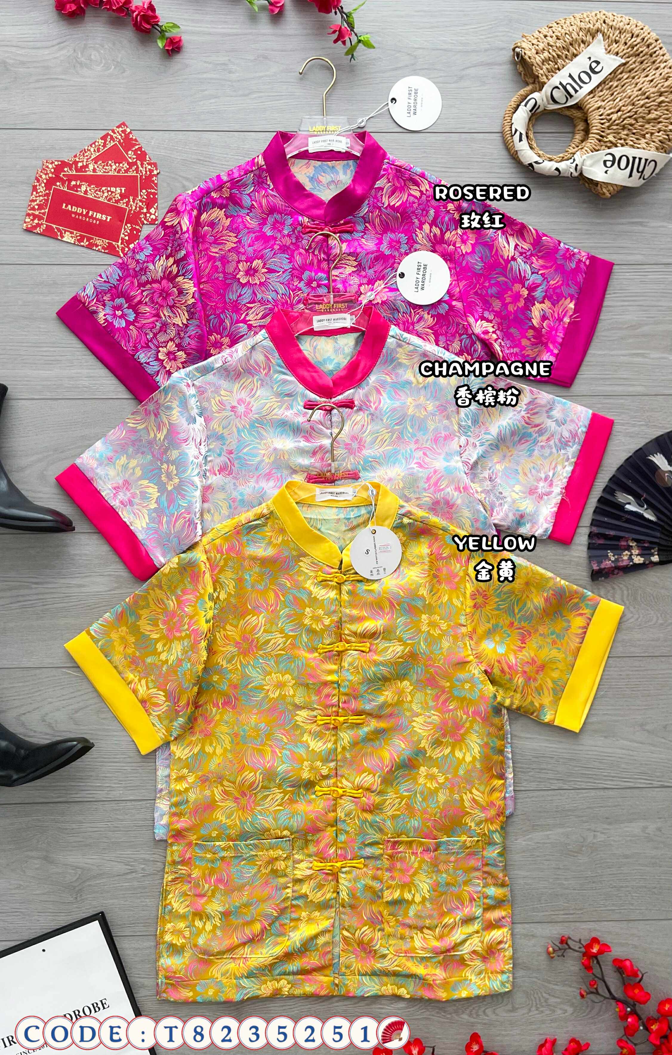 【T8235251】独家爆款高品质气质男女同款立领盘扣国风提花唐装旗袍上衣，有口袋 ❤️❤️