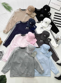 【O80112】高品质三件套男女同款厚实卫衣棉Oversized 潮流时尚长袖上衣 ❤️❤️ 上衣👕➕帽子🧢➕袜子🧦*【A-RU6】
