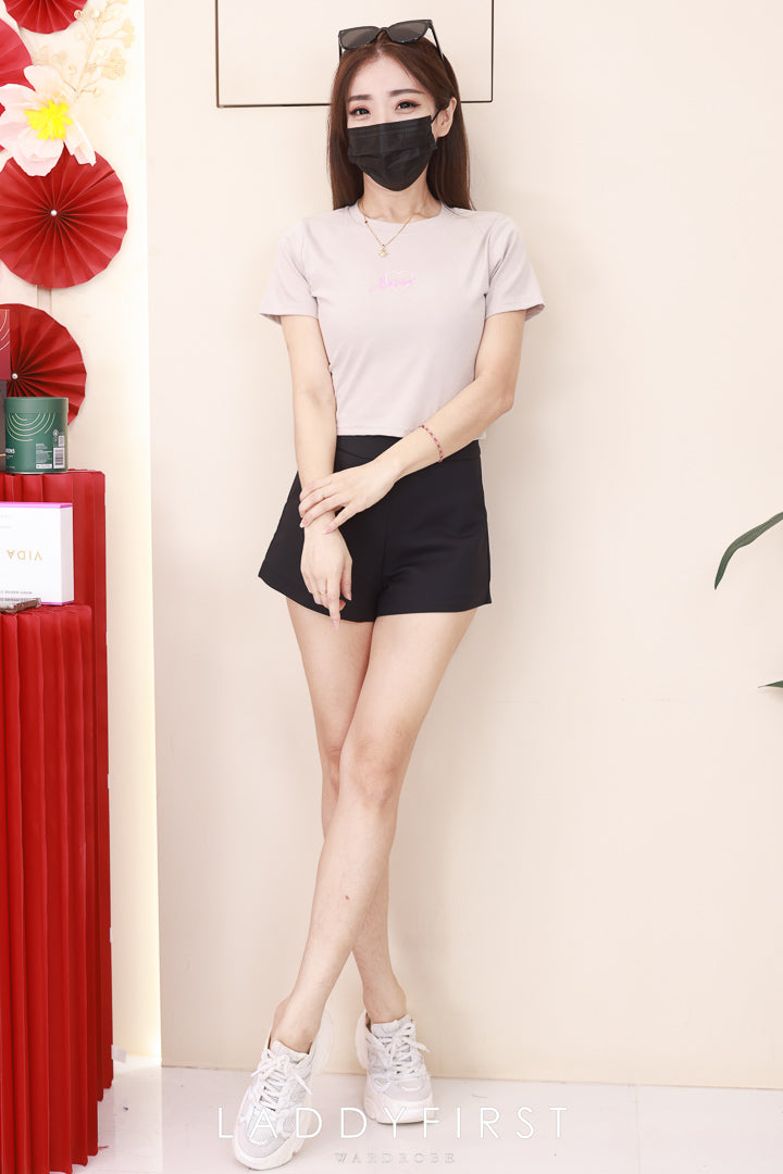 【T83299】高品质love字体刺绣纯棉弹力短袖日常休闲百搭上衣 ❤❤【A-R1-C2】