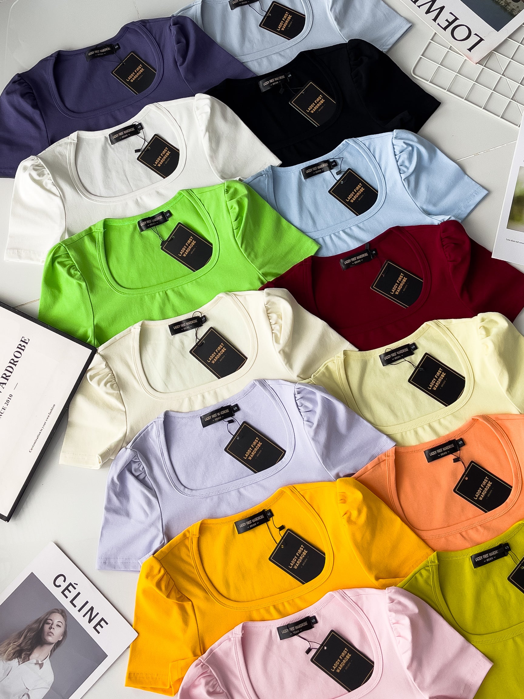 【T3329】独家爆款方领短袖纯棉弹力简约休闲百搭上衣 ❤️❤️ 【A-R3-C2】