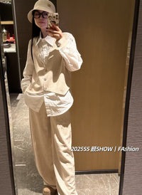 【L5230 / 5335】✨现货✨ 2025新品夏季复古棉麻九分裤阔腿直筒长裤 ❤️【A-R1-C3】