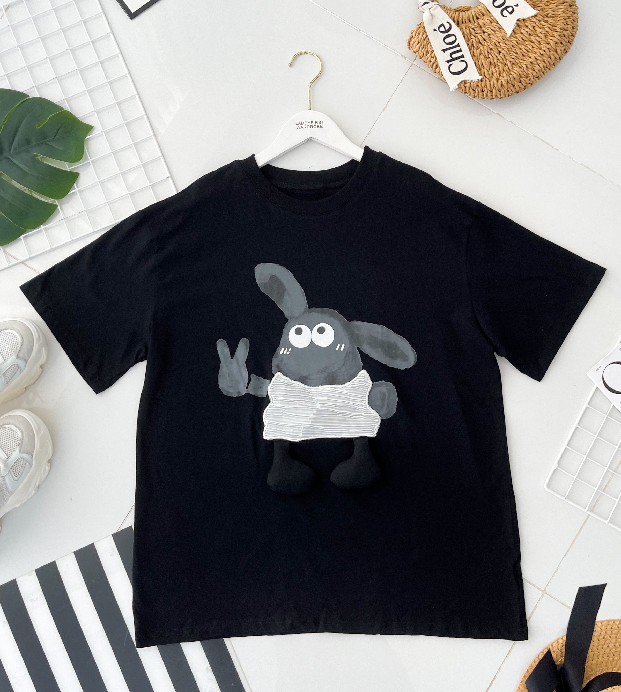 【O3020】高品质立体卡通小羊🐑纯棉Oversized 上衣 ❤️❤️【A-RU3】