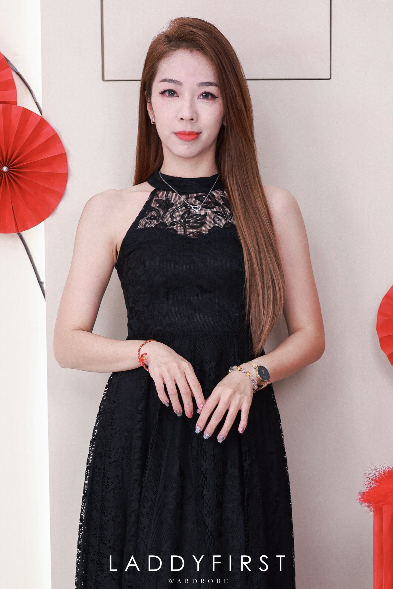 【D7173】高品质高端气质CUT IN无袖温柔风蕾丝连身裙子 ❤❤