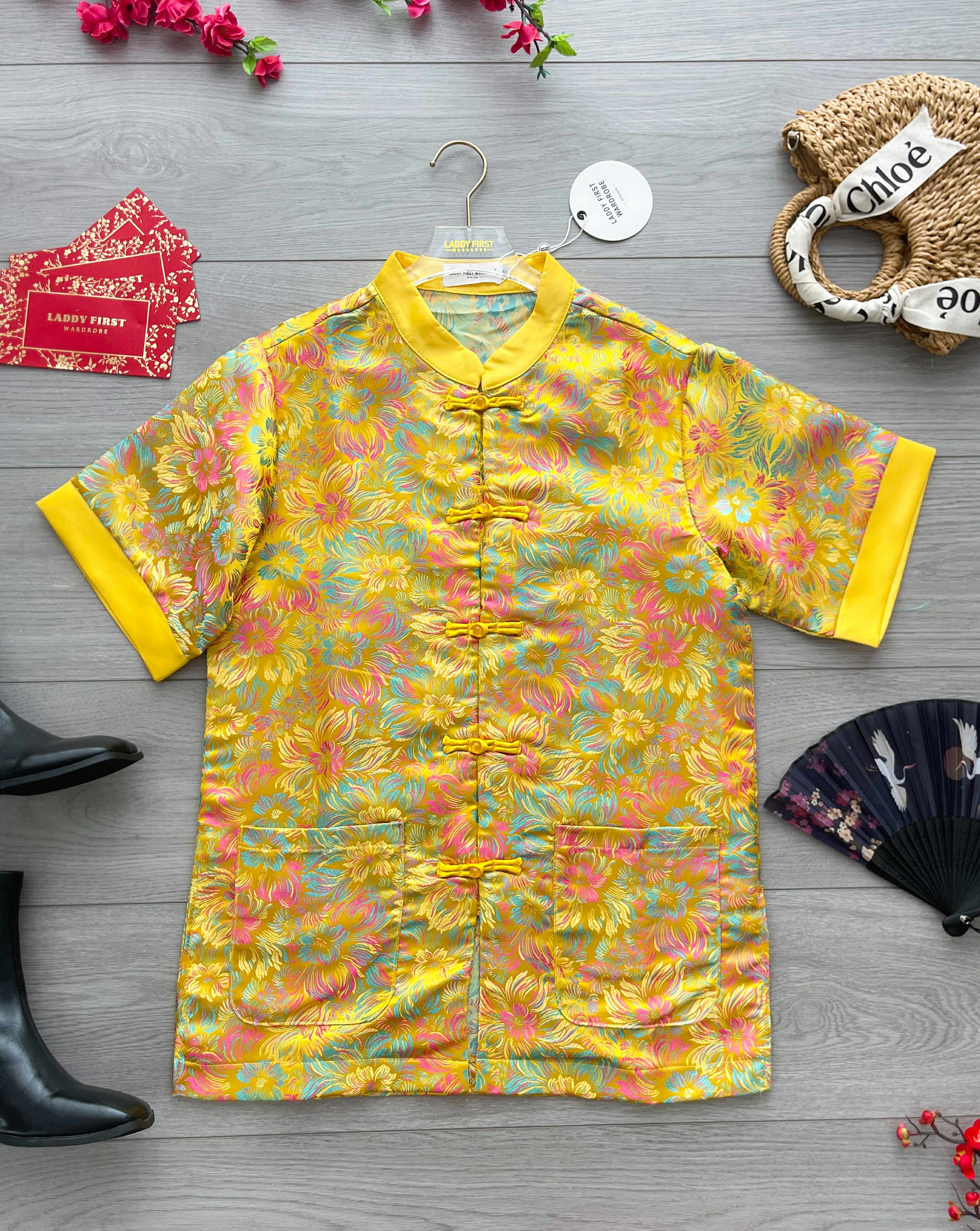 【T8235251】独家爆款高品质气质男女同款立领盘扣国风提花唐装旗袍上衣，有口袋 ❤️❤️