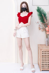 【S6422】✨独家爆单王✨ 独家定制款高品质简约日常西装万能高腰阔腿百搭短裤，有口袋 后中拉链 ❤️❤️ 【D-R1-C4】