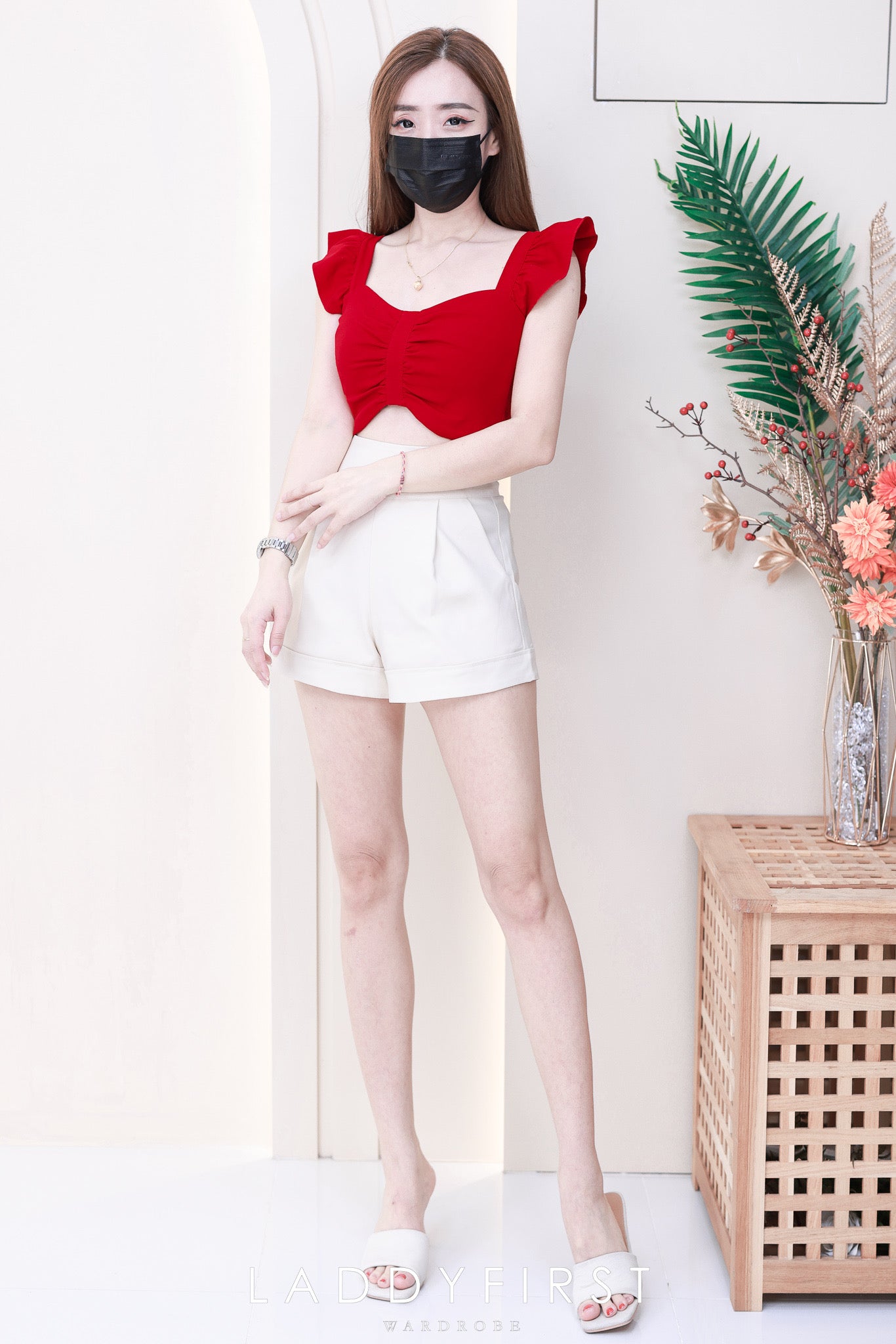 【S6422】✨独家爆单王✨ 独家定制款高品质简约日常西装万能高腰阔腿百搭短裤，有口袋 后中拉链 ❤️❤️ 【D-R1-C4】