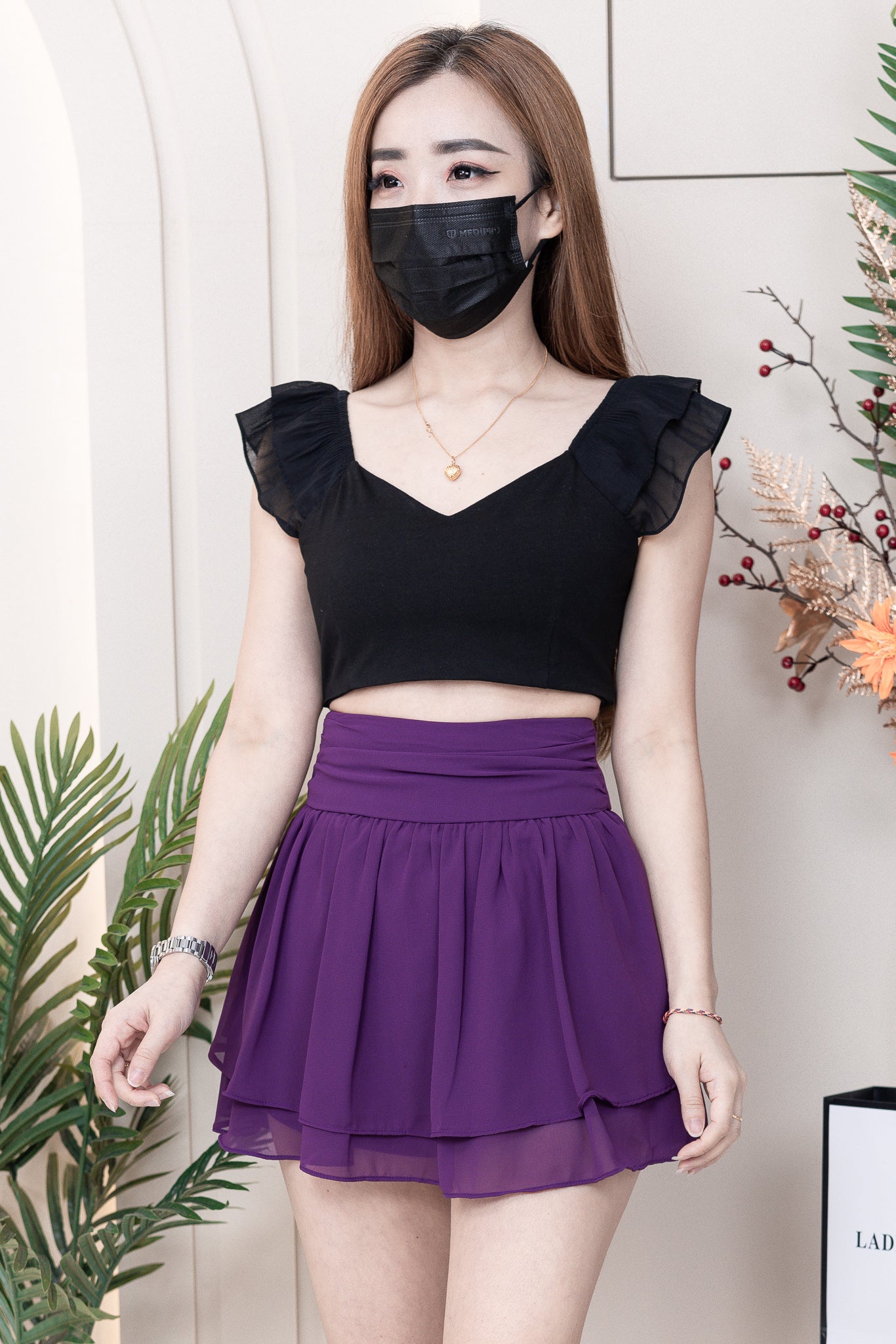 【S681131】‼️爆单王再次到货‼️【独家小圆饼】高质量西装拼雪纺蓬蓬高腰裙子【A-R3-C4】