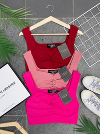 【T3333】独家爆款简约百搭短版无袖内搭上衣 【B-R3-C6】