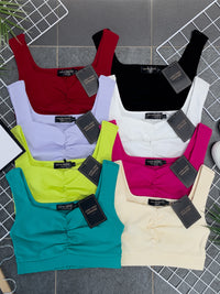 【T3333】独家爆款简约百搭短版无袖内搭上衣 【B-R3-C6】