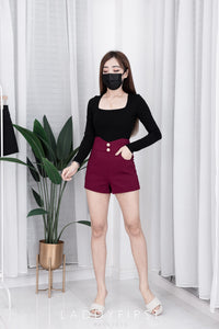 【S2202】西装高腰百搭短裤，有口袋，后中隐形拉链【B-R1-C1】