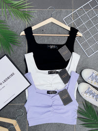 【T3333】独家爆款简约百搭短版无袖内搭上衣 【B-R3-C6】