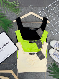 【T3333】独家爆款简约百搭短版无袖内搭上衣 【B-R3-C6】