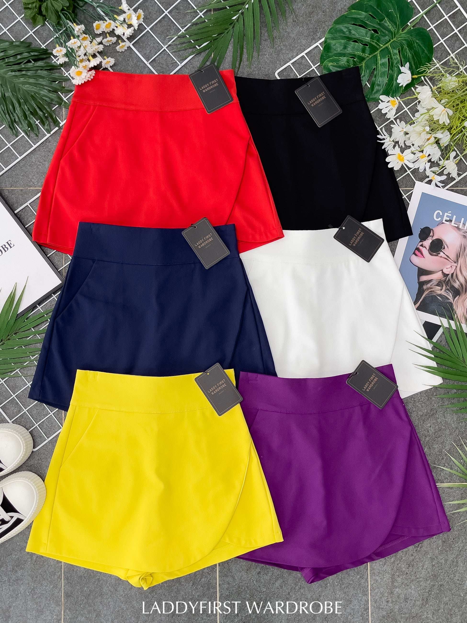 【S95658】【网站福利款✨】不规则西装高腰百搭裤裙，前裙后裤有口袋 【A-R1-C5】