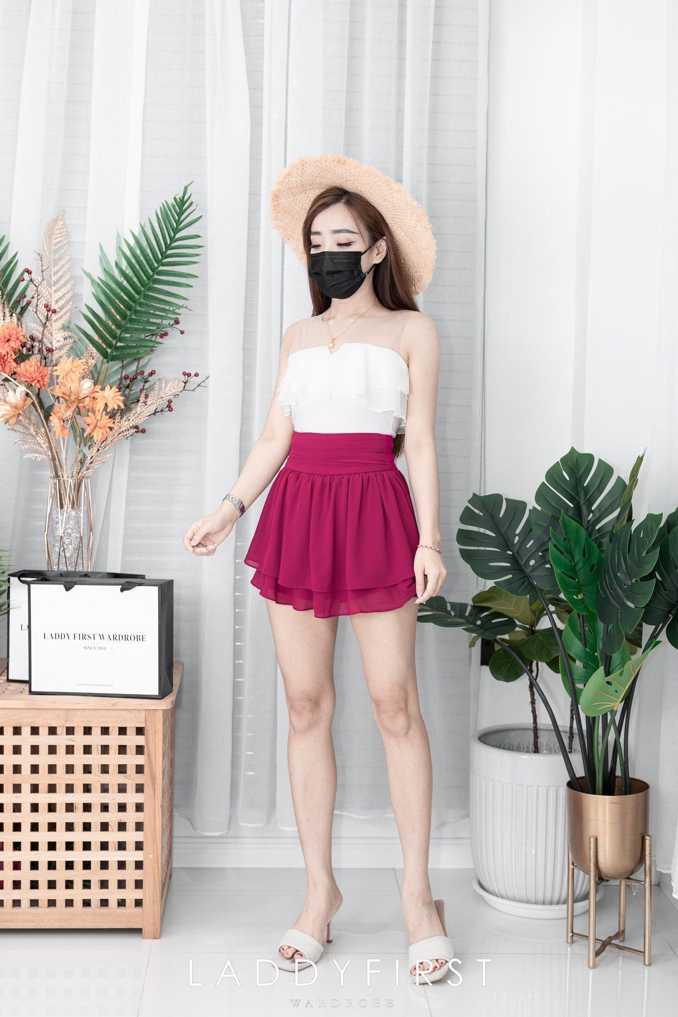 【S681131】‼️爆单王再次到货‼️【独家小圆饼】高质量西装拼雪纺蓬蓬高腰裙子【A-R3-C4】