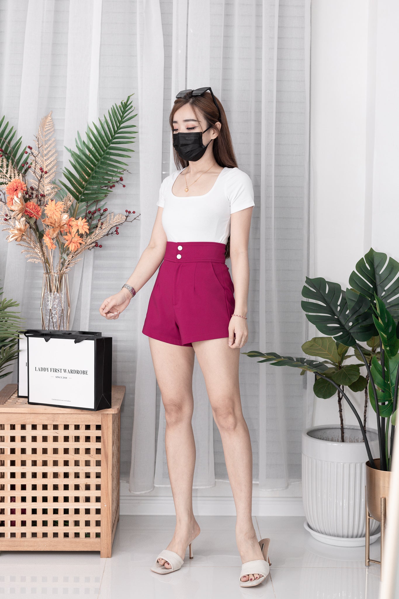 【S1150】独家爆款【暴瘦裤】西装高腰休闲简约百搭短裤，有口袋【B-R1-C3】