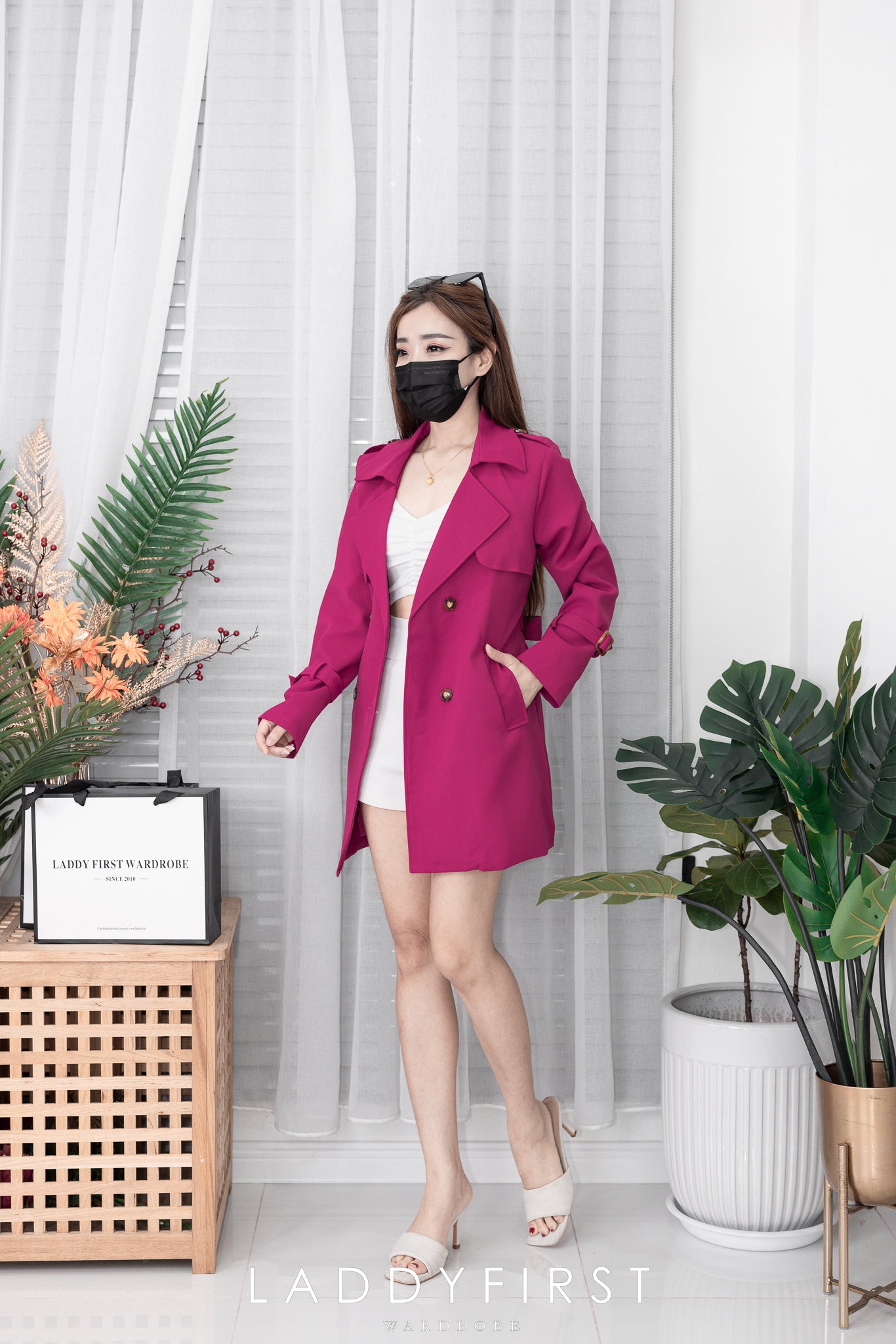 【T3358】V领小皱褶设计细带无袖纯棉弹力内搭上衣 ❤❤【A-R2-C2】