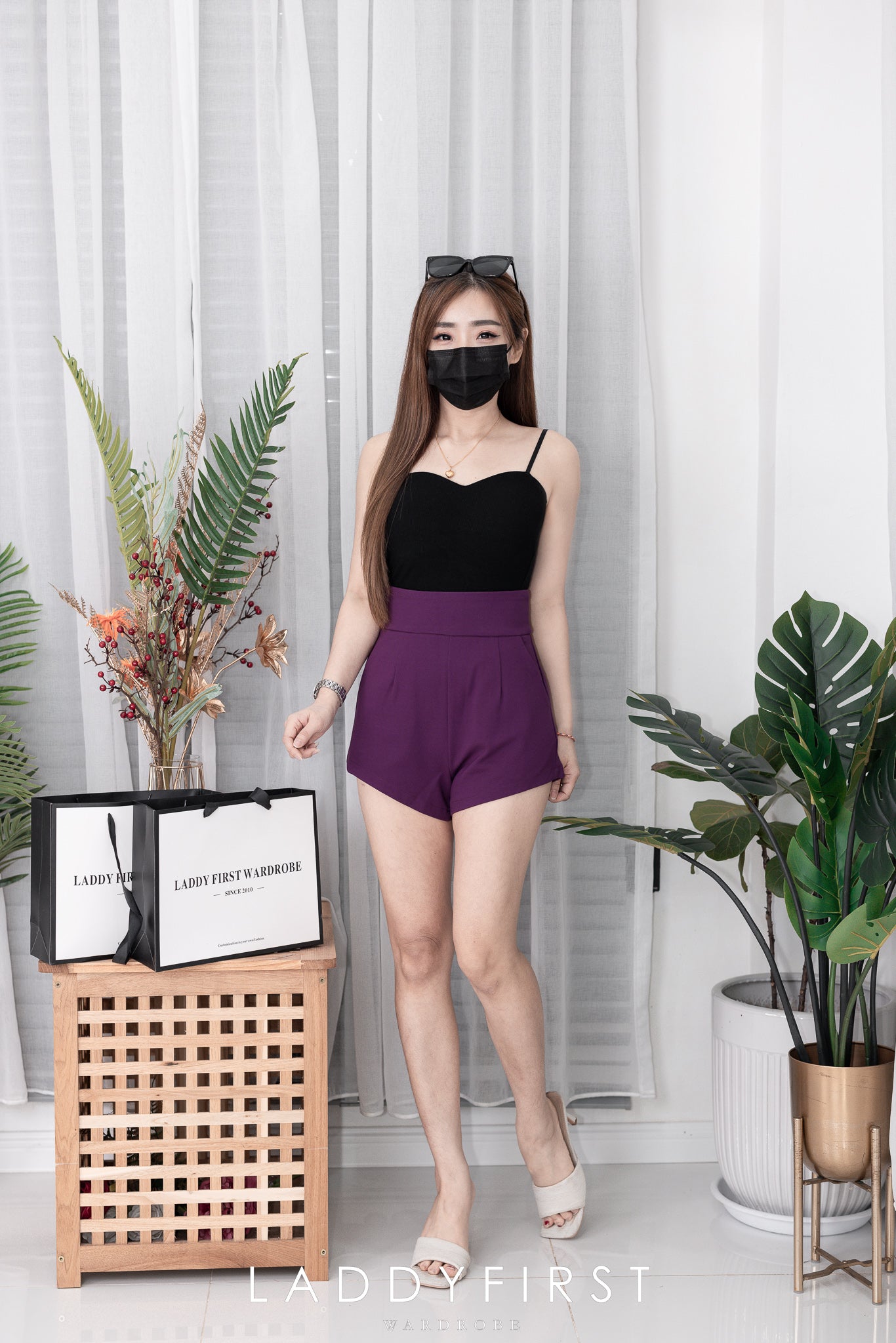 【S3352】独家爆款休闲简约罗马高腰百搭短裤，有口袋【A-R3-C4】